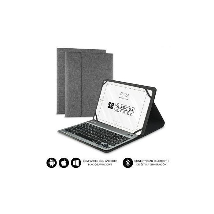 SUBBLIM Funda Tablet KEYTAB PRO BLUETOOTH 10,1" Grey