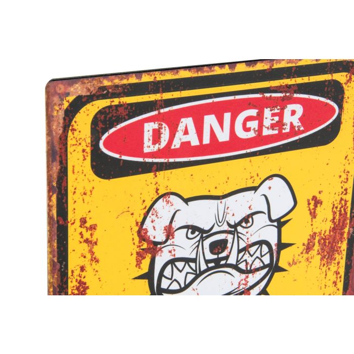 DKD Home Decor Decoración Pared Vintage Metal Motivo 'Danger' Diseño Surtido Amarillo Negro 1x20x25 cm - Pack 6 Unidades 1