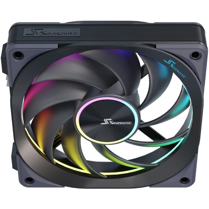 Seasonic MagFlow 1225PWM ARGB Kit de 3 Ventiladores de 120mm para Carcasa PC, 2000 RPM, Rodamiento FDB, Negro 2