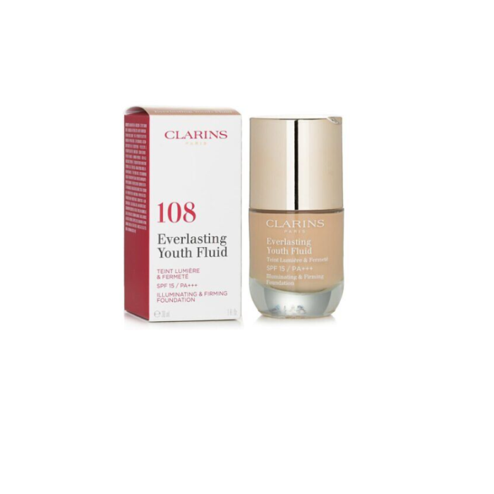 Clarins #108 Everlasting Youth Fluid Foundation SPF15 Sand 30 mL Clarins #108 Everlasting Youth Fluid Foundation SPF15 Sand 30 mL