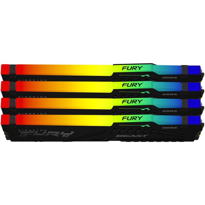 Kingston FURY Beast 128GB 5600MT/s DDR5 CL40 DIMM Kit (4x32GB) RGB XMP para PC Gaming 1 Kingston FURY Beast 128GB 5600MT/s DDR5 CL40 DIMM Kit (4x32GB) RGB XMP para PC Gaming 1