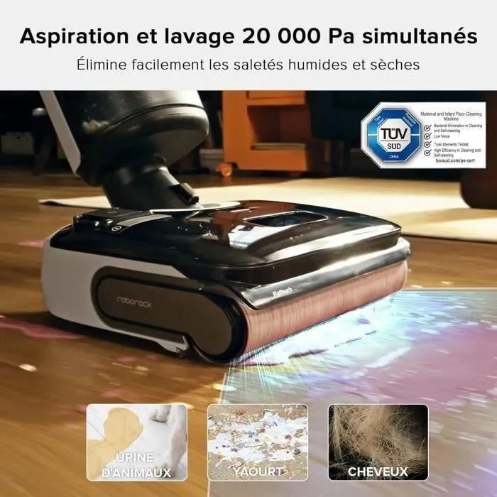 Roborock WD5M1A512-00CS Mopa Eléctrica Secar Negro, Blanco 20000 Pa 60 min Batería 4 Ah 1