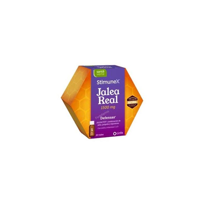 Stimunex Sante Verte Jalea Real 1500 mg, Defensas, 20 Viales