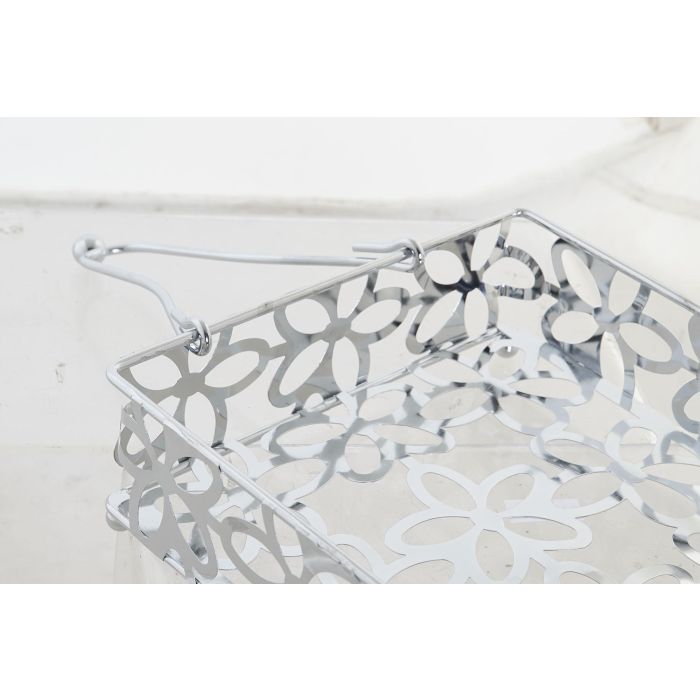 DKD Home Decor Servilletero Margaritas Metal Cromado Plateado 19 x 6 x 18 cm 1