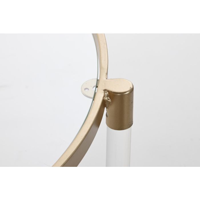 DKD Home Decor Mesa Centro Glam Dorado Transparente de Metal Acrílico Desmontable 87 cm Ancho x 50 cm Alto x 87 cm Largo 2