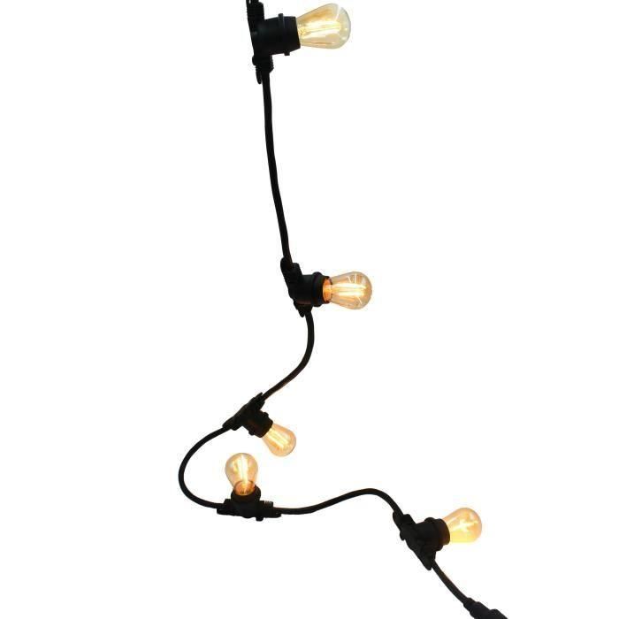 LINK ME LIGHT Guirnalda de luces conectable - 10 bombillas - Casquillo E27 - LED blanco cálido - 5m 1