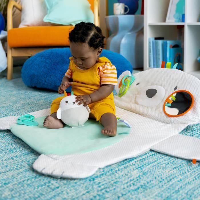 ESTRELLAS BRILLANTES Alfombrilla de juego Polar Bear Tummy Time Prop & Play 4 ESTRELLAS BRILLANTES Alfombrilla de juego Polar Bear Tummy Time Prop & Play 4