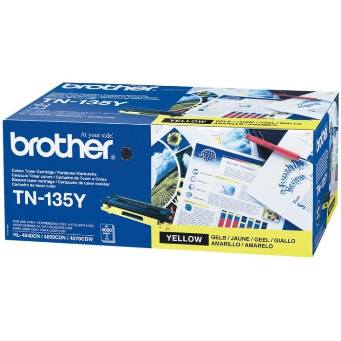 Brother TN-135Y Tóner Amarillo Original para Impresión Láser, 4000 páginas 1