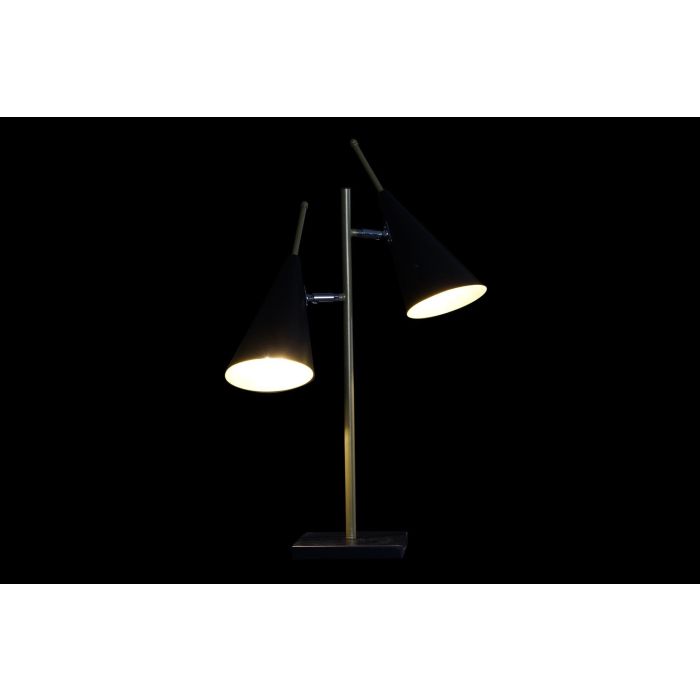 DKD Home Decor Lámpara de Sobremesa Moderna Negro y Dorado de Metal Desmontable, para 2 Bombillas E14, Potencia 25W, Medidas 16x64x38 cm 3 DKD Home Decor Lámpara de Sobremesa Moderna Negro y Dorado de Metal Desmontable, para 2 Bombillas E14, Potencia 25W, Medidas 16x64x38 cm 3