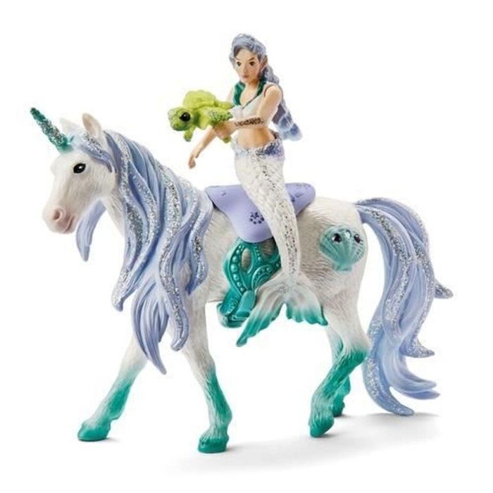 Schleich Figura de unicornio sirena en el mar Bayala 70594, 4 piezas, a partir de 5 años 10