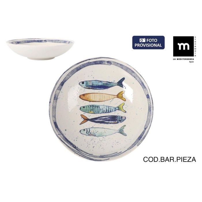 Plato Hondo La Mediterránea Peixe Ø 21 cm (12 Unidades) 2 Plato Hondo La Mediterránea Peixe Ø 21 cm (12 Unidades) 2
