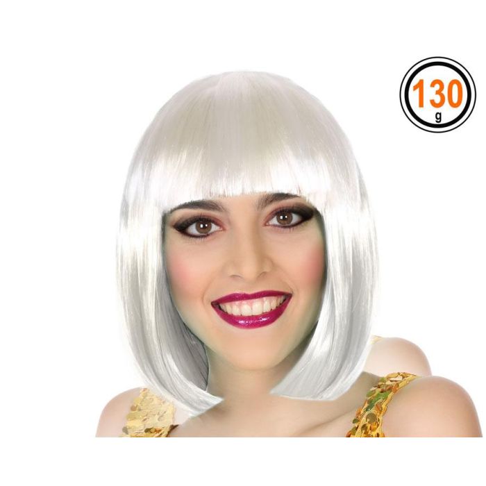 Peluca Blanco Lisa Corta Con Flequillo Peluca Blanco Lisa Corta Con Flequillo