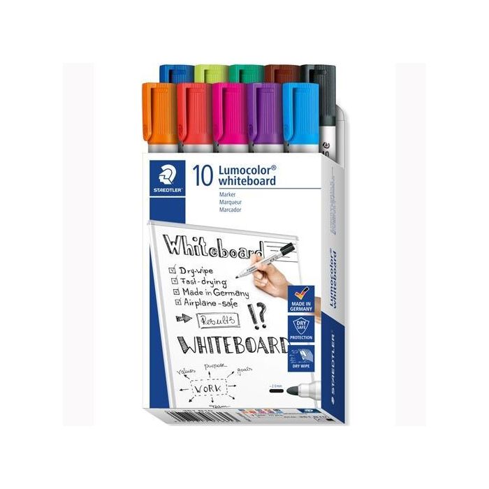 Staedtler Marcadores Pizarra Blanca Lumocolor 351 Punta Redonda C-Surtidos Estuche 10 Ud Staedtler Marcadores Pizarra Blanca Lumocolor 351 Punta Redonda C-Surtidos Estuche 10 Ud