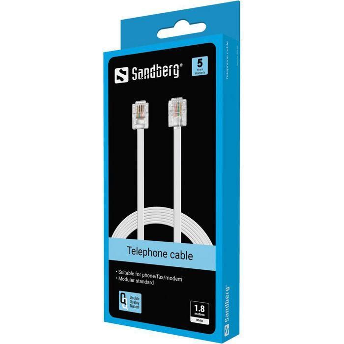 Cable de Red Rígido UTP Categoría 6 Sandberg 500-60 Blanco 1,8 m 1 Cable de Red Rígido UTP Categoría 6 Sandberg 500-60 Blanco 1,8 m 1