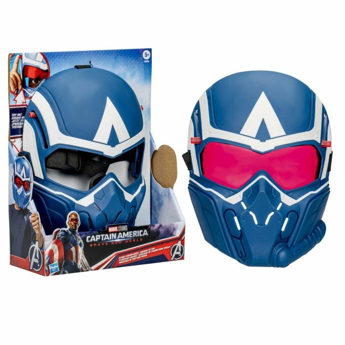 Hasbro Máscara Marvel Vengadores Capitán América de Juego de Rol con Lentes Abatibles para Niños +5 Años Película Brave New World 2