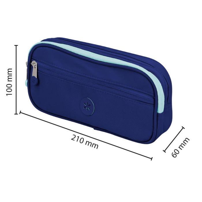 Estuche Portatodo Antartik 3 Compartimentos Compañero De Mochila Color Azul Marino 100 X 60 X 220 mm 1