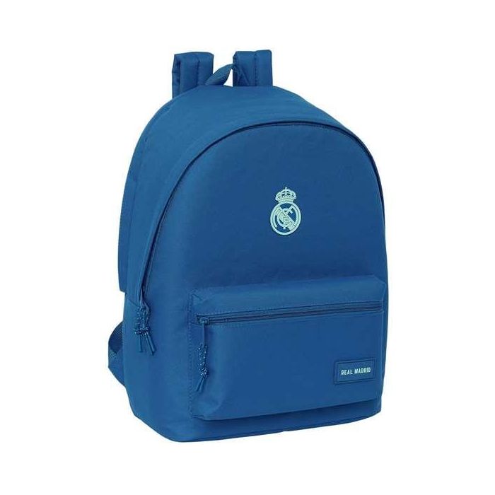 Safta Mochila Doble para Portátil 15,6" + USB Real Madrid Chica Azul 31x44x18 cm