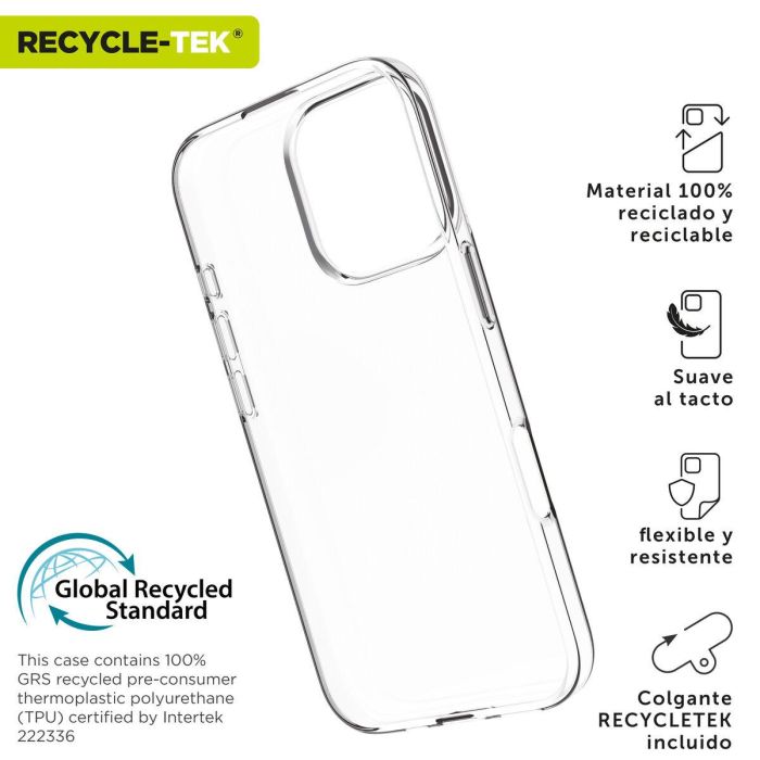 Muvit Funda Recycletek para Apple iPhone 16 - Fabricada 100% con Materiales Reciclados, Sostenible y Ecológica 6 Muvit Funda Recycletek para Apple iPhone 16 - Fabricada 100% con Materiales Reciclados, Sostenible y Ecológica 6