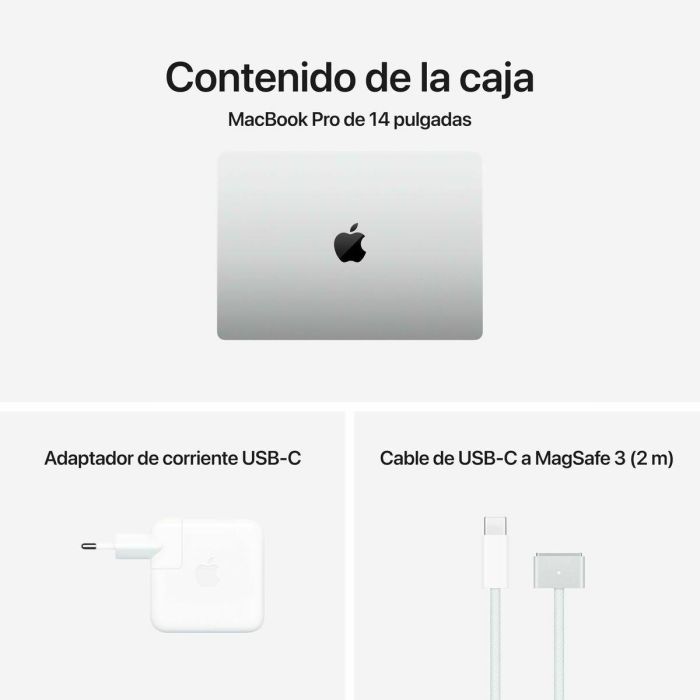 Apple MW2X3Y/A MacBook Pro 14.2" M4 10-Core CPU 16GB RAM 1TB SSD 10-Core GPU Liquid Retina XDR Plata 8 Apple MW2X3Y/A MacBook Pro 14.2" M4 10-Core CPU 16GB RAM 1TB SSD 10-Core GPU Liquid Retina XDR Plata 8