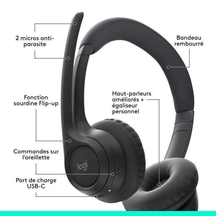 Auriculares - Inalámbricos - Logitech - Zone 300 - Negro 5 Auriculares - Inalámbricos - Logitech - Zone 300 - Negro 5
