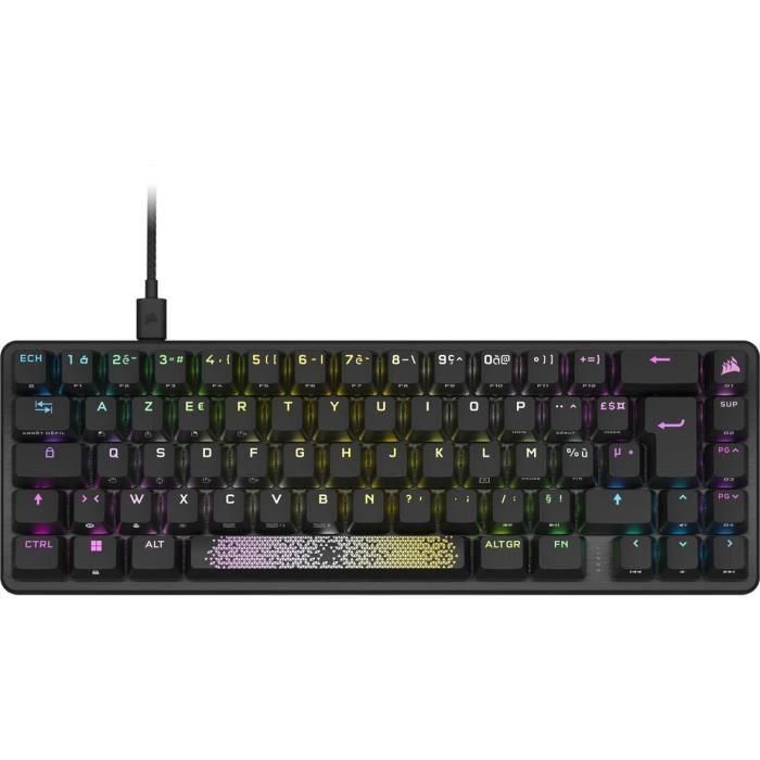 Teclado gaming óptico y mecánico - CORSAIR - K65 PRO MINI - Retroiluminación LED RGB - Interruptores CORSAIR OPX - Negro Teclado gaming óptico y mecánico - CORSAIR - K65 PRO MINI - Retroiluminación LED RGB - Interruptores CORSAIR OPX - Negro