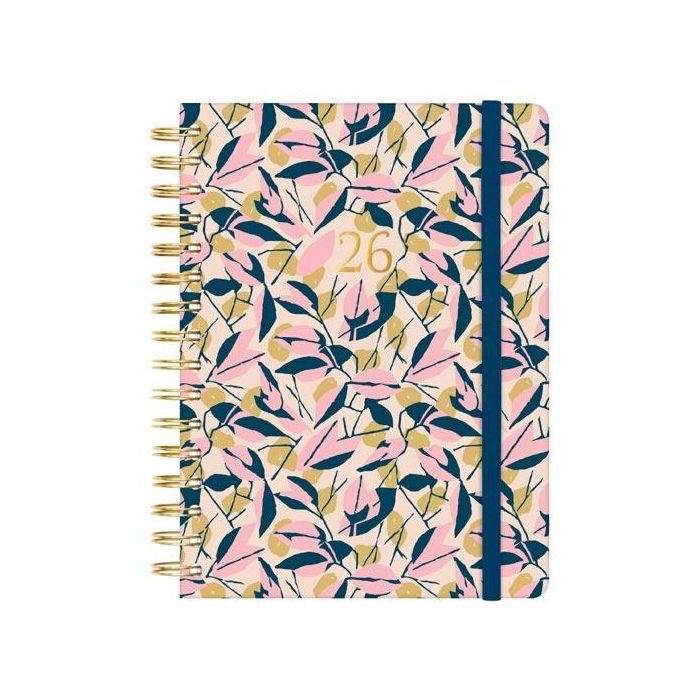 Finocam E10-155x212 mm Agenda Espiral You 1 Día Página Tapa Dura 2026 DIN A5 con Goma y Adhesivos