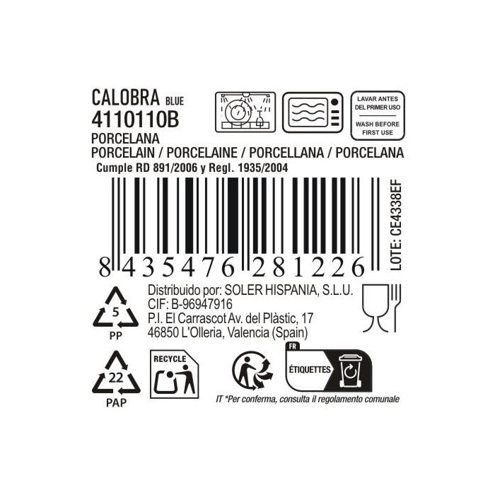 Ensaladera Calobra Azul Ø18x9 cm - Inde (16 Unidades) 6 Ensaladera Calobra Azul Ø18x9 cm - Inde (16 Unidades) 6