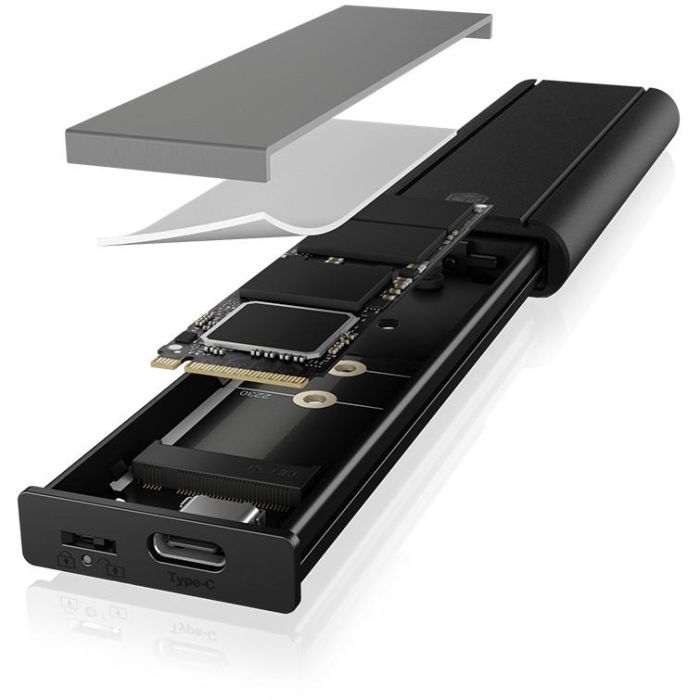 ICY BOX IB-1807MT-C31 Externes USB-C 3.2 Gehäuse für M.2 NVMe SSD mit Schreibschutz 7