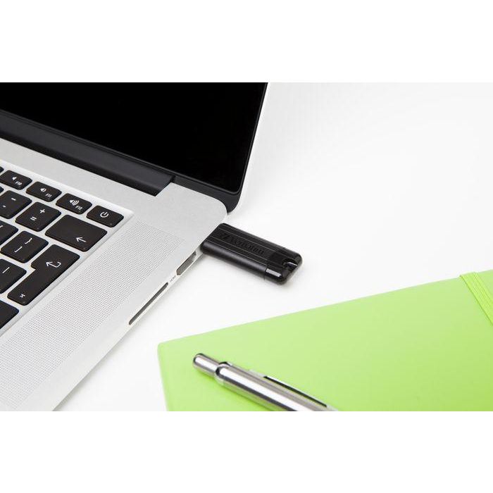 Verbatim PinStripe Memoria USB 3.0 de 128GB Negro, con Diseño Deslizante Retráctil para Protección de Conexión y Transferencias Rápidas 5
