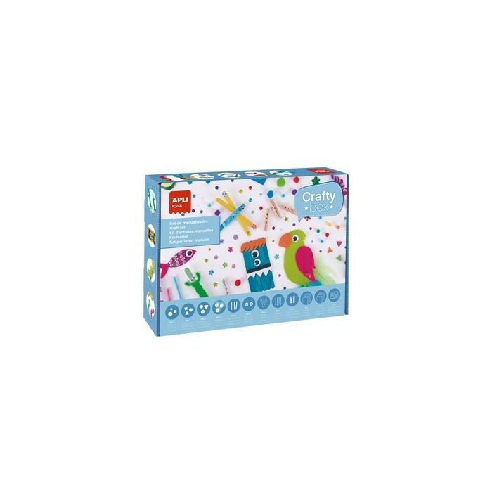 Apli Set De Manualidades Crafty Box con Pompones, Goma EVA y Más para Niños +4 Años