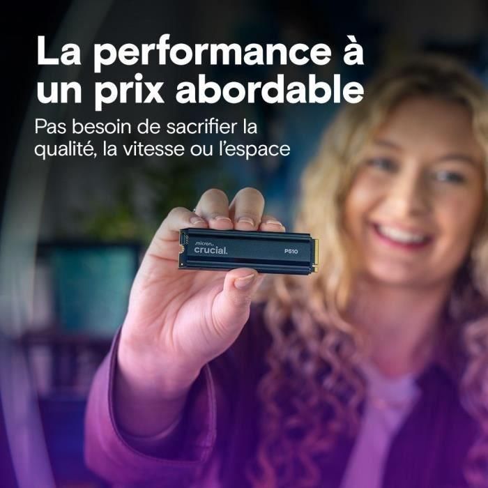 CRUCIAL - P510 - SSD interno - 1 TB - PCIe Gen4 NVMe M.2 - Con disipador - Velocidad de lectura hasta 1100 MB/s - CT1000P510SSD5 1 CRUCIAL - P510 - SSD interno - 1 TB - PCIe Gen4 NVMe M.2 - Con disipador - Velocidad de lectura hasta 1100 MB/s - CT1000P510SSD5 1