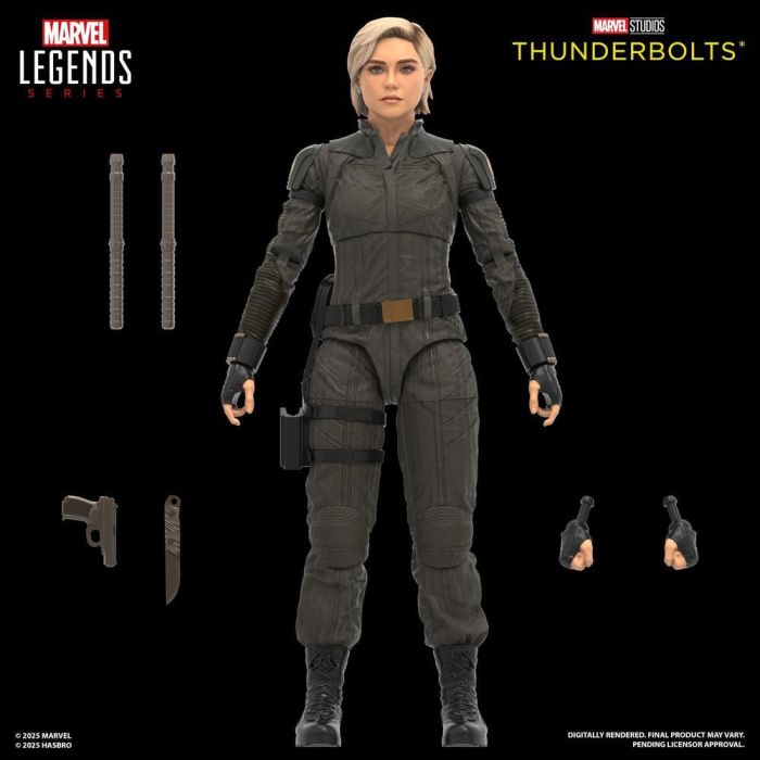 Hasbro Marvel Studios Thunderbolts Figuras de Acción Yelena Belova y Red Guardian 15 cm con 11 Accesorios 2