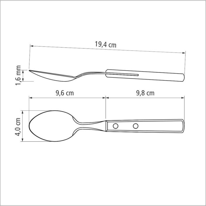 Cubertería Tramontina Polywood Acero Inoxidable 24 Piezas 4