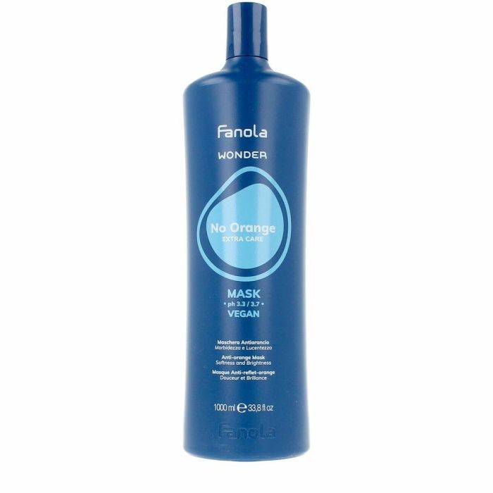 Fanola Wonder Mascarilla No Orange 1000ml - Neutraliza reflejos anaranjados, nutre e hidrata el cabello