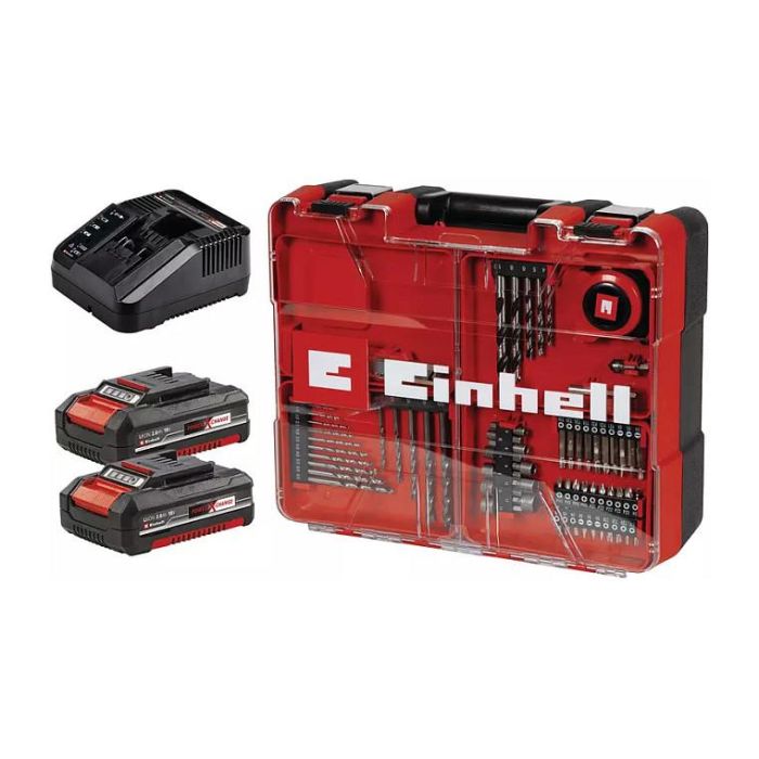 Einhell TE-CD 18/40 Li-i Taladro Atornillador a Batería 18V con 2 Baterías, Maletín y 64 Accesorios 1
