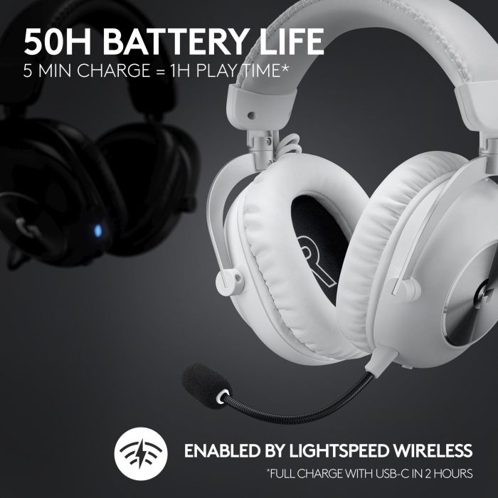 Logitech Auriculares Gaming G Pro X con micrófono cardioide, drivers Graphene 50 mm y tecnología LIGHTSPEED 13 Logitech Auriculares Gaming G Pro X con micrófono cardioide, drivers Graphene 50 mm y tecnología LIGHTSPEED 13