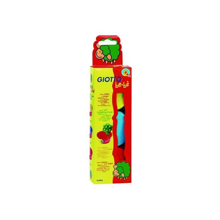 Giotto Pasta para modelar Be-bè, pack 3 colores surtidos, muy blanda, dermatológicamente testada, ingredientes naturales