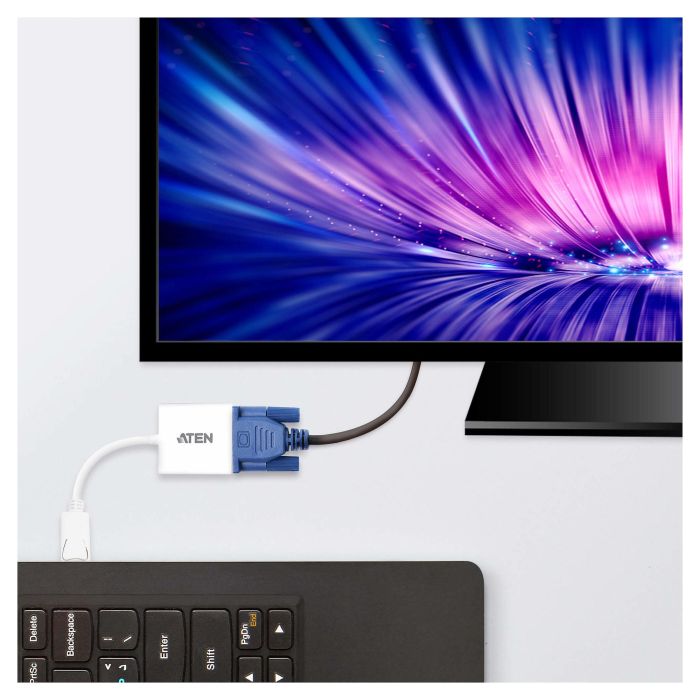 ATEN Adaptador DisplayPort a VGA Macho/Hembra, Soporta 4K@30Hz