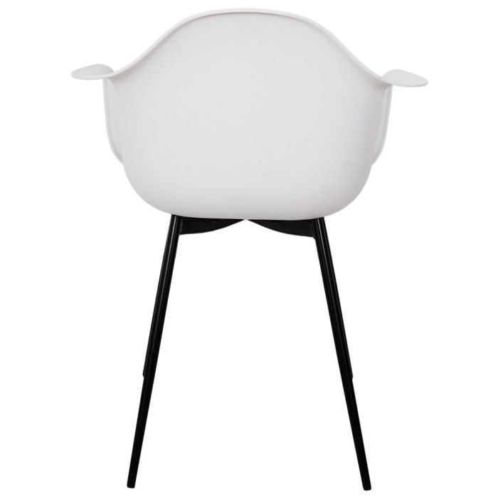 Home Deco Factory Silla Butaca Gustav Essentiel Blanca, Asiento Polipropileno Patas Hierro Negro, Estilo Escandinavo, 62x59xh85cm 4 Home Deco Factory Silla Butaca Gustav Essentiel Blanca, Asiento Polipropileno Patas Hierro Negro, Estilo Escandinavo, 62x59xh85cm 4