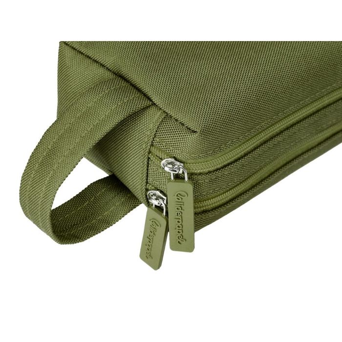 Estuche Portatodo Liderpapel Classic Rectangular Con Asa 2 Cremalleras 210 X80 mm Verde Militar 6