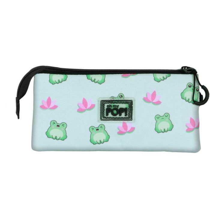 Oh My Pop Estuche Portatodo Triple Froggy Turquesa, 3 Compartimentos, Ripstop 2 Oh My Pop Estuche Portatodo Triple Froggy Turquesa, 3 Compartimentos, Ripstop 2