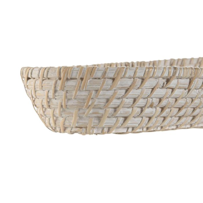 Bandeja Balines DKD Home Decor Blanco Natural 18 x 7 x 44 cm Set de 2 1