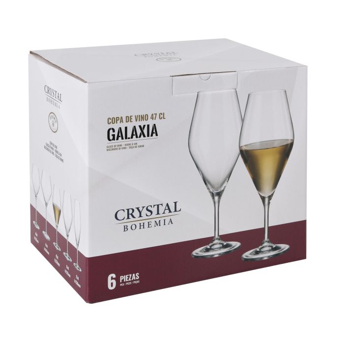 Bohemia Set de 6 Copas de Vino Colección Galaxia, 470 ml, 23 cm de Alto - Juego de Cristalería para Vinos (4 Cajas) 2