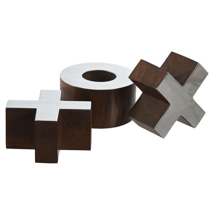 Juego Colonial DKD Home Decor Marron Plateado 25.7 x 4 x 25.7 cm (2 Unidades) 2 Juego Colonial DKD Home Decor Marron Plateado 25.7 x 4 x 25.7 cm (2 Unidades) 2
