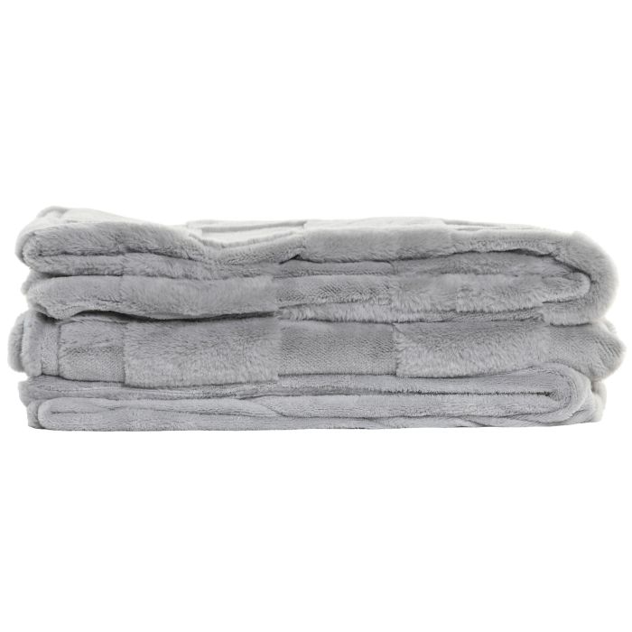 Manta Urban DKD Home Decor Gris Claro 170 x 130 cm (2 Unidades) 2