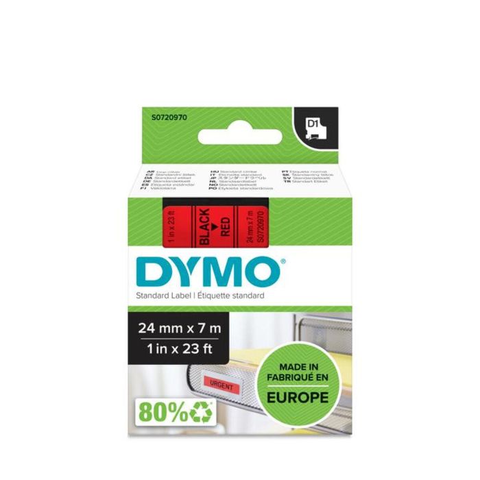 Cinta Laminada para Rotuladoras Dymo D1 53717 24 mm LabelManager™ Rojo Negro (5 Unidades) 1 Cinta Laminada para Rotuladoras Dymo D1 53717 24 mm LabelManager™ Rojo Negro (5 Unidades) 1