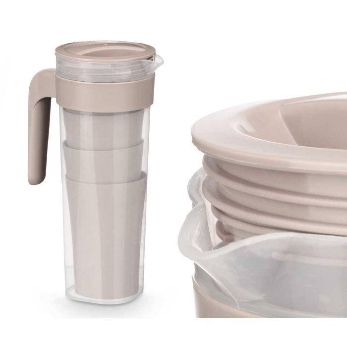 Set Jarra 4 Vasos Taupe 1,4L Leknes 14X25CM (24 Unidades) 1 Set Jarra 4 Vasos Taupe 1,4L Leknes 14X25CM (24 Unidades) 1