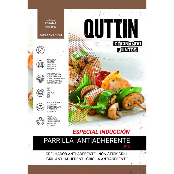 Parrilla rectangular lisa Quttin 36 x 22.5 x 3.7 cm (6 Unidades) 4 Parrilla rectangular lisa Quttin 36 x 22.5 x 3.7 cm (6 Unidades) 4