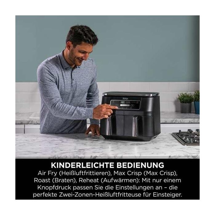 Ninja AF200EU Freidora de Aire Caliente Dual Zone 7.6 L (1.6 kg), Negro 4 Ninja AF200EU Freidora de Aire Caliente Dual Zone 7.6 L (1.6 kg), Negro 4