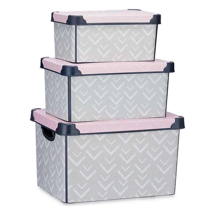 Set de Cajas Organizadoras Apilables Kipit Vibes Plástico 29 x 23,5 x 39 cm